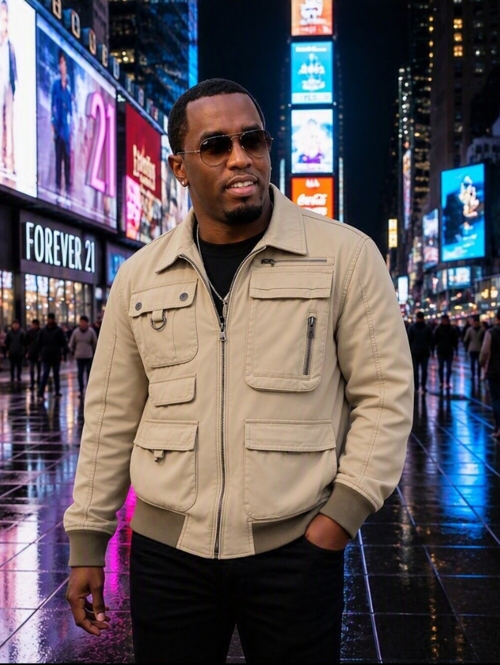 Sean John Men's Field Jacket in Light Khaki